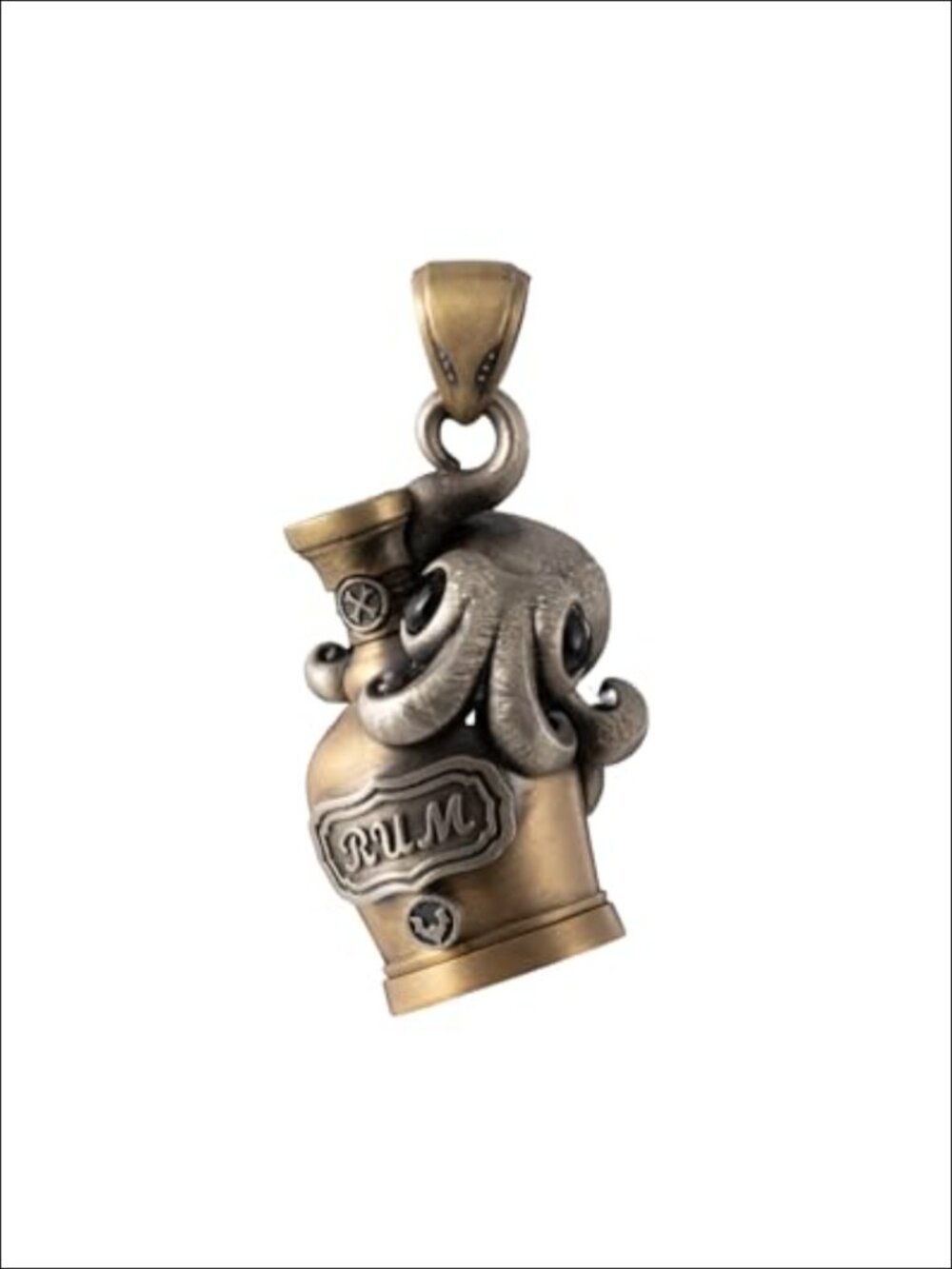 Octopus Pendant Necklace with Hidden Urn Compartment Bronze Brass Keychain